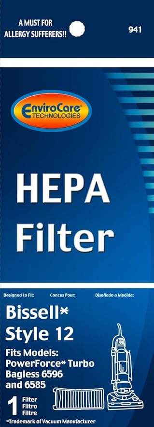 EnviroCare Replacement HEPA Vacuum Filter Designed to Fit Bissell Style 12 Uprights