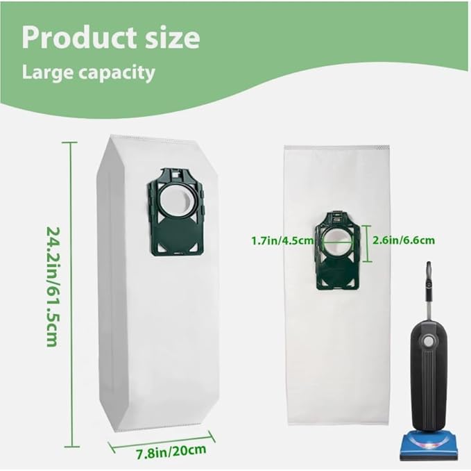 10 Pack HEPA Vacuum Bags for Riccar Supralite Cleaner RLH-6, R10S, R10CV, R17, R10P, R10, RLHC-6, for Simplicity Freedom Upright Vacuum Cleaner SLH-6, S10S, S10D, S10CV, S10P, S10, S10SAND, SLHC-6