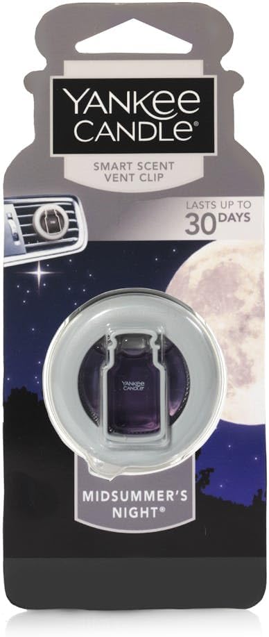 Yankee Candle Smart Scent Auto Vent Clip Car Air Freshener,Midsummers Night (Pack of 4)