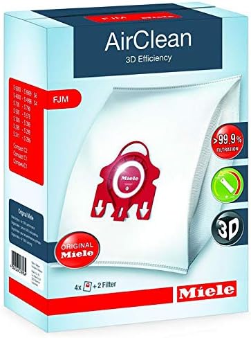 Miele FJM AirClean 3D Efficiency Vacuum Cleaner Bags - Includes 8 Genuine Air clean 2 Genuine Super Air Clean Filter + 2 Genuine Pre-Motor Protection Filters