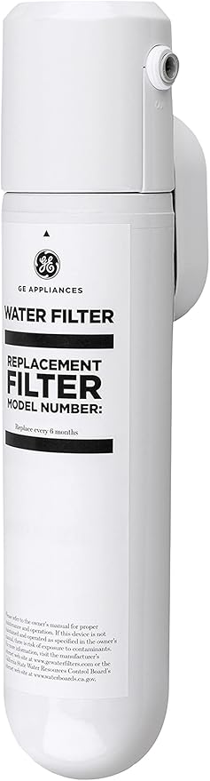 GE Single Stage Under Sink Water Filtration System, Reduces 95+ Impurities Including Lead, Chlorine, Arsenic, & PFOA/PFOS, Easy Installation with Included Kit, Twist & Lock Design, GXK140TNN