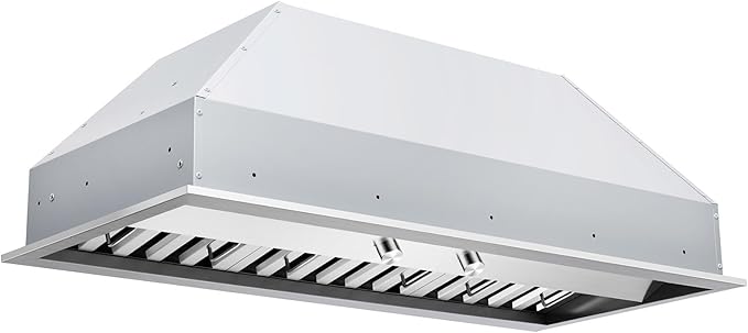 Hauslane Range Hood Insert 42 Inch, Hood Vent for Kitchen | Low Noise Performance, Professional-Grade Baffle Filters, LED Lamps, Stainless Steel Ductless Hood, Built in Range Hood 18.5” Deep