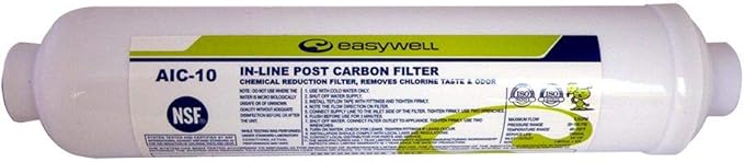 4601828 10 Inch In-Line Post Carbon Filter Cartridge With Push Fittings