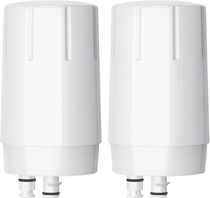 Fil-Fresh 2-Pack Faucet Filter Replacement for Brita® Faucet Water Filter FR-200,FF-100, Brita® 36311 On Tap Faucet Filter System, NSF Certified to Reduce Chlorine, BPA-Free, White