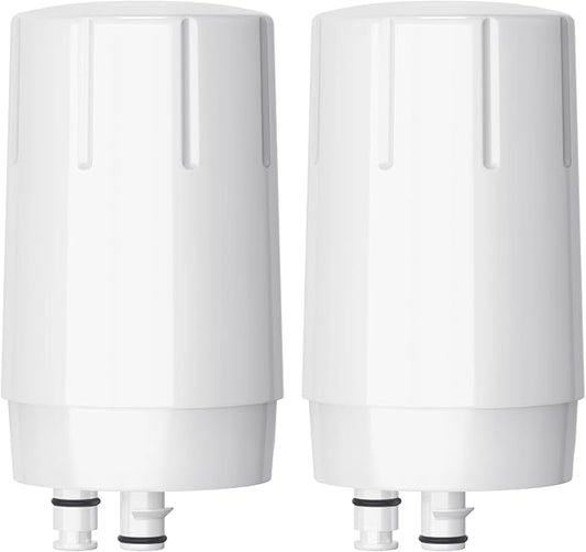 Fil-Fresh 2-Pack Faucet Filter Replacement for Brita® Faucet Water Filter FR-200,FF-100, Brita® 36311 On Tap Faucet Filter System, NSF Certified to Reduce Chlorine, BPA-Free, White