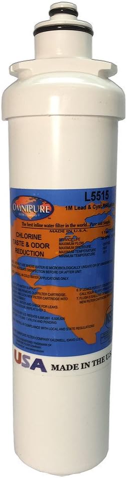 Omnipure L5515 2.5 x 10 1 Micron Carbon Block with Lead Reduction Water Filter