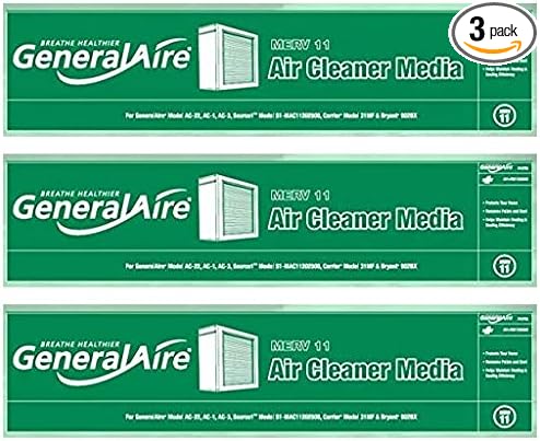 GeneralAire Pleated Media filter 12758 General 3-PACK SPECIAL-For AC-1, #4001
