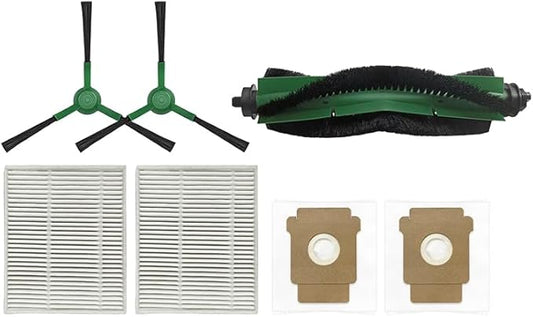 ZHICHENG 7pcs Main Brush/Side Brush/Filter/dust Bag Compatible with I/Robot Combo Essential VAC 2 Q052 Q0520 / 104/105 VAC /105 Combo Robot Vacuum Cleaner