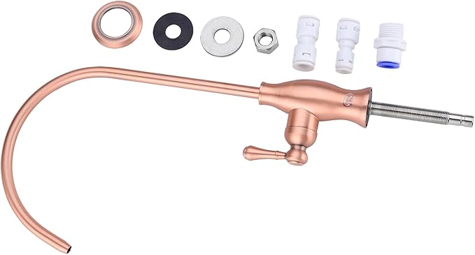 Delle Rosa Drinking Water Faucet in Copper Finish, Retro Stainless Steel Kitchen Water Filter Faucet, Commercial Water Filtration Faucet for Under Sink Water Filter System,Copper Finish,Non-Air Gap