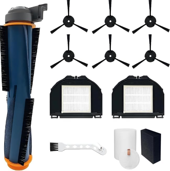 Replacement Parts Kit Compatible with Shark AV2310AE RV2310AE Matrix Robot Vacuum(Not for RV2300/RV2310), 1 Main Brush Roller, 6 Side Brushes, 2 Dustbin Filters, 2 Foam Filters and 1 Cleaning Tool
