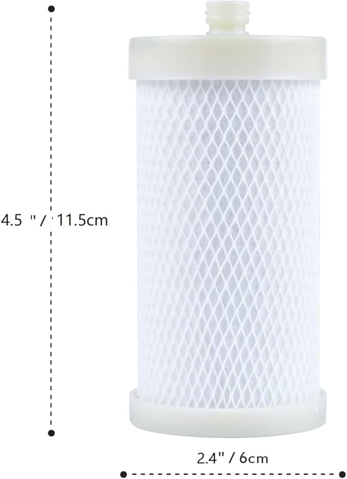 2.3"x4.53" 1 Micron Carbon Water Filter Cartridge, Chlorine Reduction, Inline Washer Filter, for Washer Machine, Laundry, Garden Hose, Shower-Protection of Skin Hair Clothes,Anti-Clog-FA10-C1
