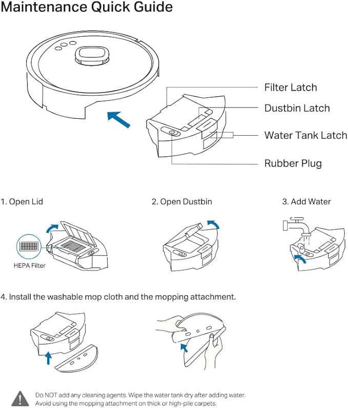 Tapo Robot Vacuum 2-in-1 Dustbin & Water Tank, Compatible with RV30 Max Plus, RV30 Max, RV20 Max Plus, RV20 Max