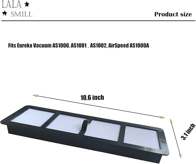 Replacement HEPA EF-6 Vacuum Filter for Eureka Airspeed Upright Vacuum Cleaners AS1000, AS1001, AS1051, AS1000A, AS1001A, AS1050