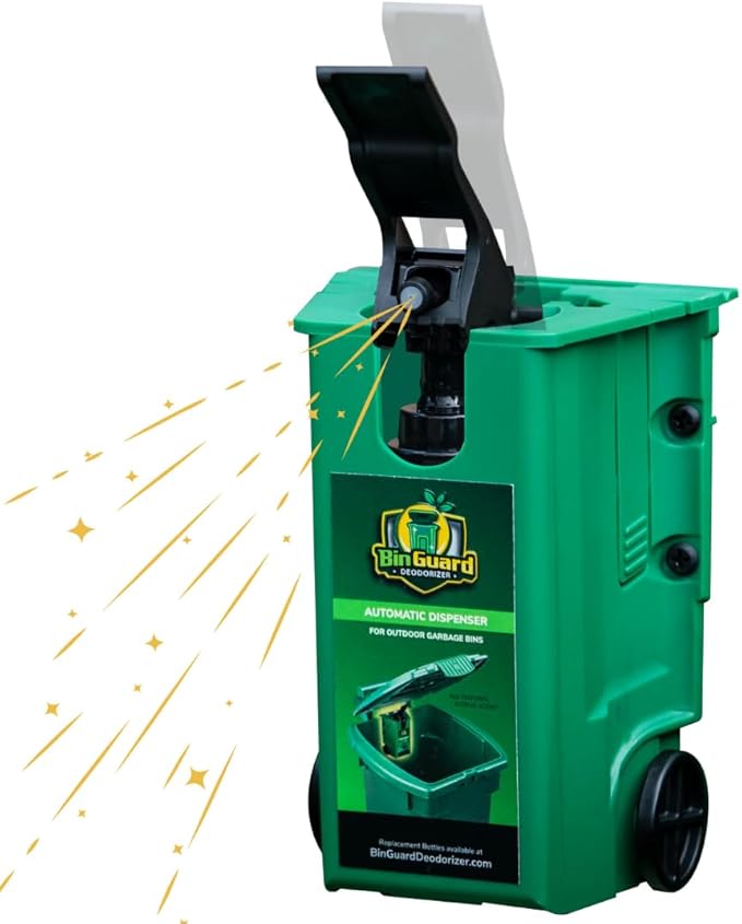 KABIN Binguard Automatic Trash Can Deodorizer Odor Eliminator Outdoor Garbage Can Deodorizer, Dumpster, Air Freshener, Odor Absorber, Indoor Kitchen Deodorizer and Cleaner, Odor Control for Trash Can