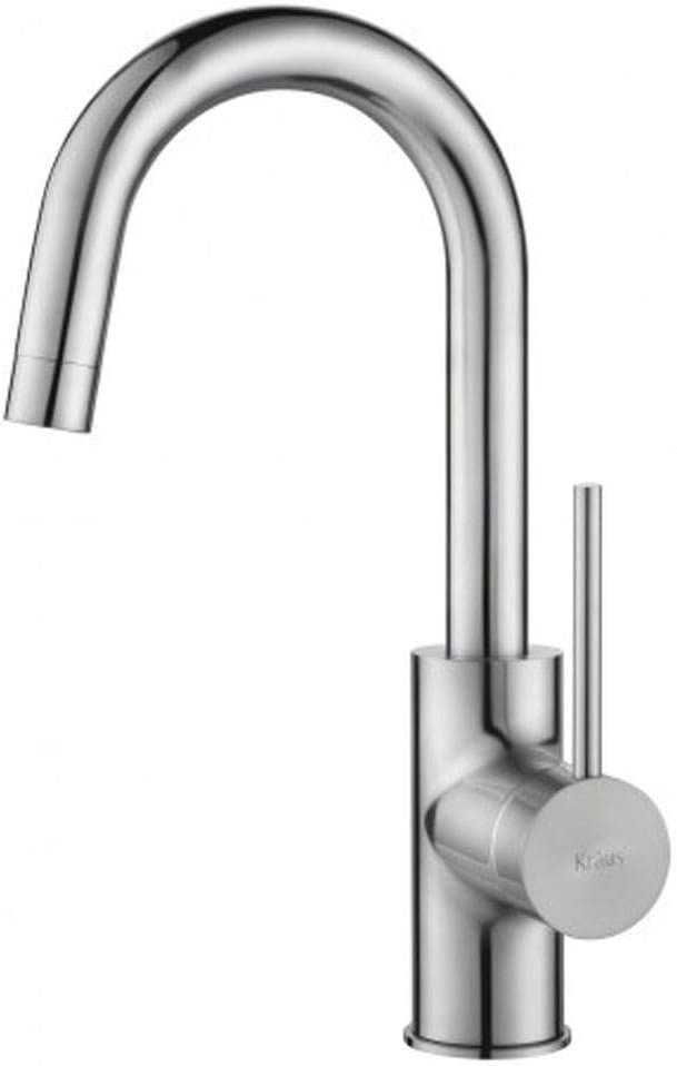 KRAUS Spot Free Oletto Single Handle Kitchen Bar Faucet in All-Brite Stainless Steel Finish, KPF-2600SFS (Pack of 1)