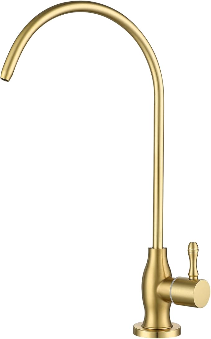 Drinking Water Faucet, for Under Sink Water Filter System Kitchen Bar Sink RO Faucet, Brushed Gold
