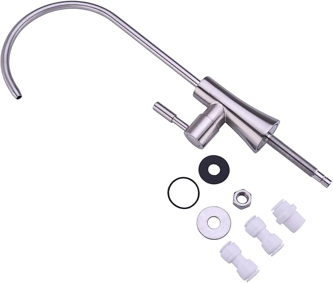 EKRTE Stainless Steel Drinking Water Faucet, Filtered Water Reverse Osmosis RO Faucet for Kitchen Sink, Brushed Nickel Reverse Osmosis Tap for Kitchen Sink