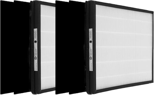 IAF-H-100D Idylis D Replacement Filter Size D, Compatible with Idylis AC-2118, AC-2123, IAP-10-280 Air Purifier, 2 HEPA Filters + 4 Activated Carbon Pre-filters
