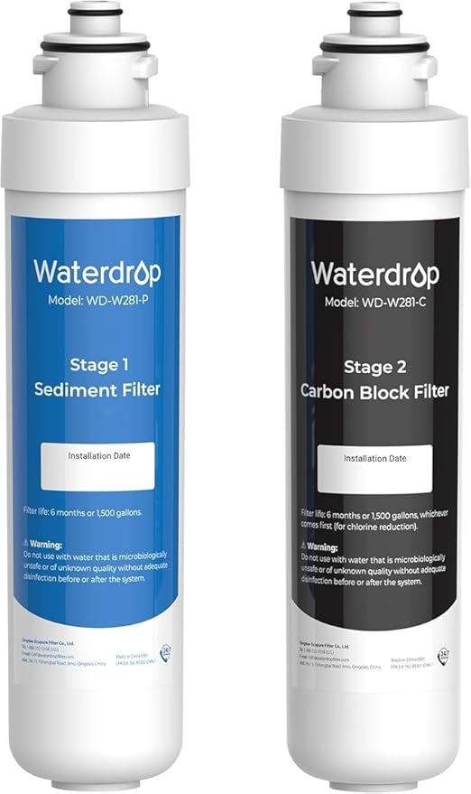 Waterdrop W281 Water Filters for Water Coolers, Replacement for Avalon® branded Bottleless Water Coolers Filters, 1,500 Gallon Extended Lifespan, More Pure Enjoyment, 2 Counts (1 Set)
