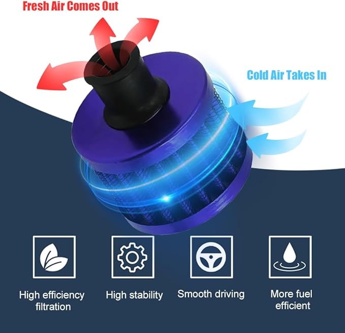 Breather Filter, Air Filter Valve Cover Breather, 12mm Mini Air Filter Vent Crankcase Breather, Air Filters Cold Air Intake Filter Breather, Car Accessories Universal for Car, Motorcycle
