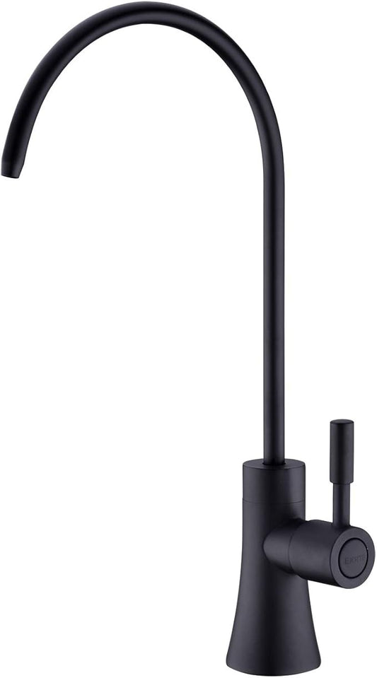 EKRTE Matte Black Drinking Water Faucet for Kitchen Sink, Stainless Steel Kitchen Water Filter Faucet,Commercial Water Filtration Faucet for Under Sink Water Filter System, RO Faucet in Matte Black