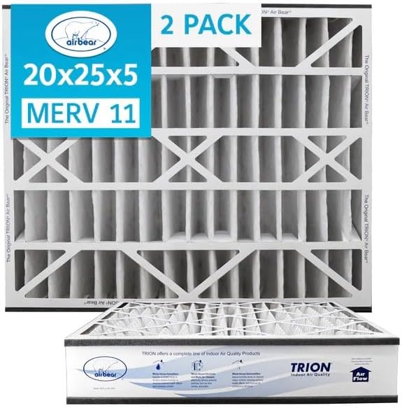 Trion Air Bear 259112-102 (2-Pack) – 20” x 25” x 5” Pleated Air Filter, MERV 11