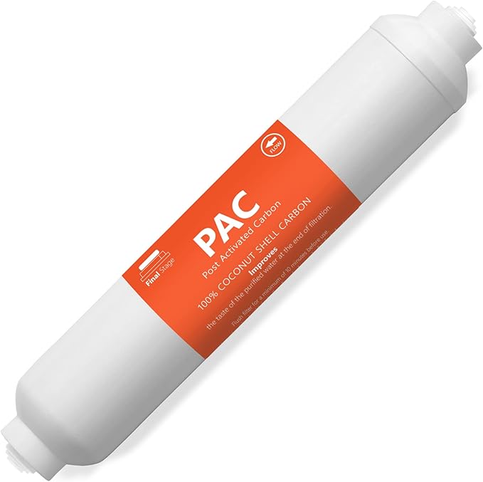 Express Water – 1 Pack Post Activated Carbon Water Filter Replacement – 5 Micron – 10 Inch – Under Sink and Reverse Osmosis System