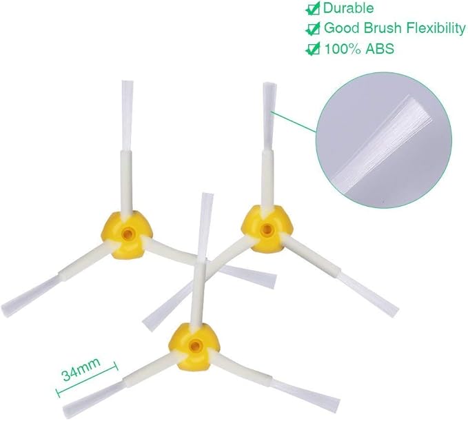 Vacuum Cleaner Replacement Part Kitfor Bristle Brush Flexible Beater Brush & Aero Vac Filter & Armed-3 Side Brush for iRobot Roomba 600 Series 595 610 614 620 630 645 650 655 680