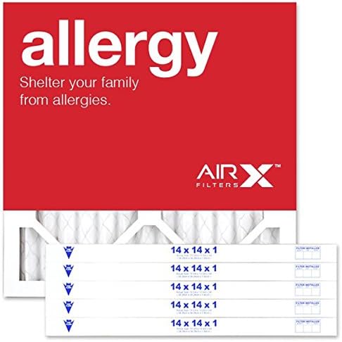 AIRx ALLERGY Premium 14x14x1 MERV 11 Pleated Air Filter - Made in the USA - Box of 6