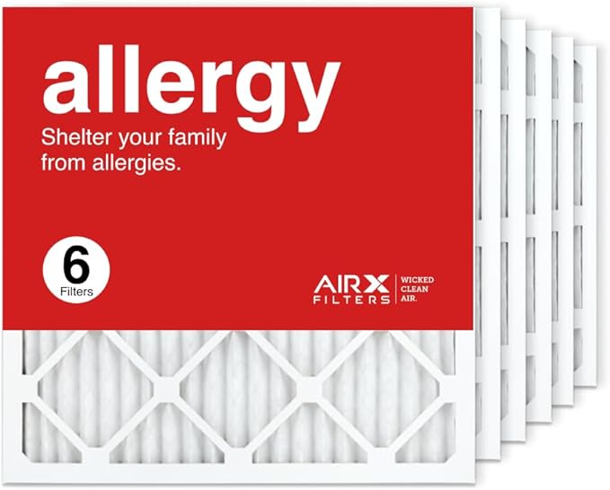 AIRx Filters 21x22x1 Air Filter MERV 11 Pleated HVAC AC Furnace Air Filter, Allergy 6-Pack, Made in the USA