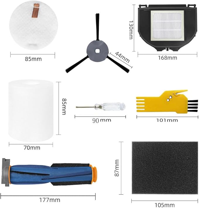 Replacement Accessories Kit for Shark AV2310AE Matrix RV2310AE(not for RV2310) Matrix Robot Vacuum Cleaner 11 Packs 1 Main Brush, 2 Filters, 6 Side Brushes, 2 Sponge Filter, 2 Foam Filter