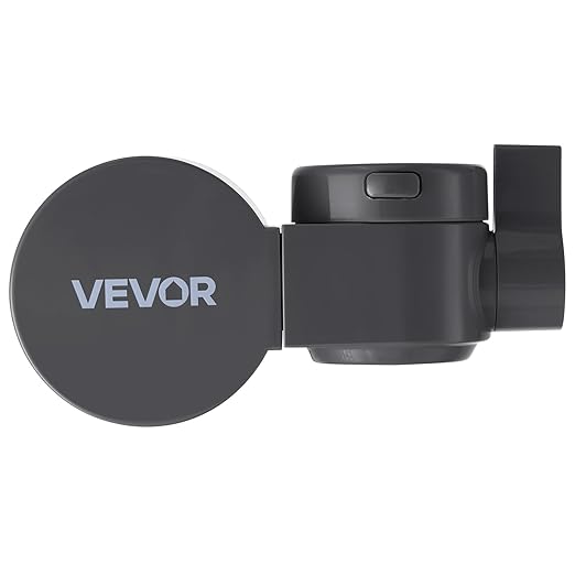 VEVOR Faucet Mount Water Filter, Horizontal Water Purifier for Sink Tap, NSF Certified Carbon Fiber Filter, Removes Chlorine Lead with 3 Filters, Fits Most Kitchen or Bathroom Faucets, Gray