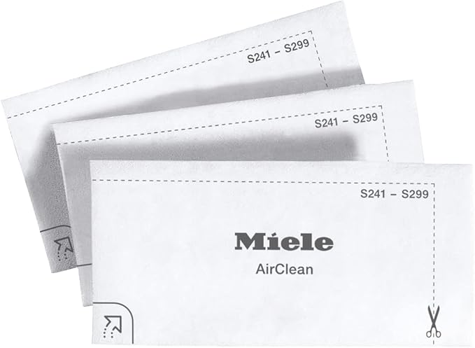 Miele Genuine AirClean Filters, for Everyday Freshness at Home, Safely Traps Dust, Pack of 3 – 3944711, White