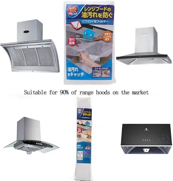 12PCS Disposable range Hood Filters Sheets,Nonwoven oil filter paper,hood filters for kitchen,Flame retardant high temperature filter fabric (43 * 45CM)