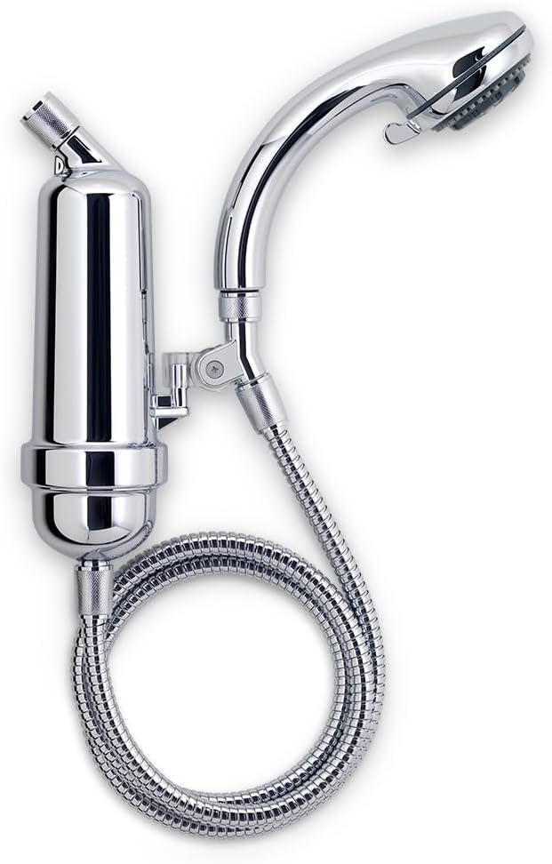 WaterChef Premium Shower Filter System SF-7C (Chrome) - Deluxe Adjustable Wand, Advanced Filtration for Superior Chlorine Reduction - NSF/ANSI Certified: 96.6% of Chlorine, 10,000 Gal., USA