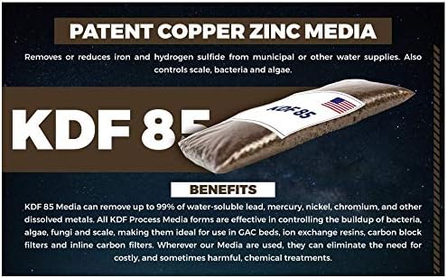 4.5" x 20" Refillable Well Water Filter - for Iron, Sulfur and Chlorine Reduction | KDF 85 + KDF 55 + Activated Carbon - Compatible with 20" Big Blue Housing by Oceanic Water Systems