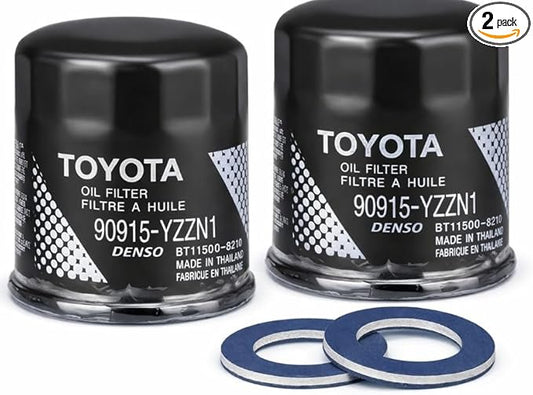 DIINGO Premium oil Drain Plug Washer Bundle with Genuine OEM Engine Oil Filter 90915-YZZN1 Same as 90915-YZZF2 Compatible with Toyota (2PAIR)