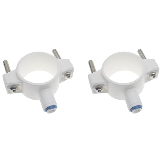 Drain Saddle Valve Clamp 1/4" Quick Connection Water Filters Valve Clamp Connect Fitting for Under Sink Reverse Osmosis RO System Waste Water Line (White)