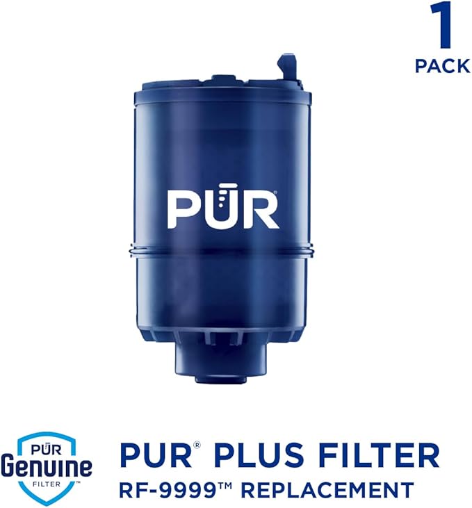 PUR PLUS Faucet Mount Replacement Filter 1-Pack, Genuine PUR Filter, 3-in-1 Powerful, Natural Mineral Filtration, Lead Removal, Blue (RF99991)