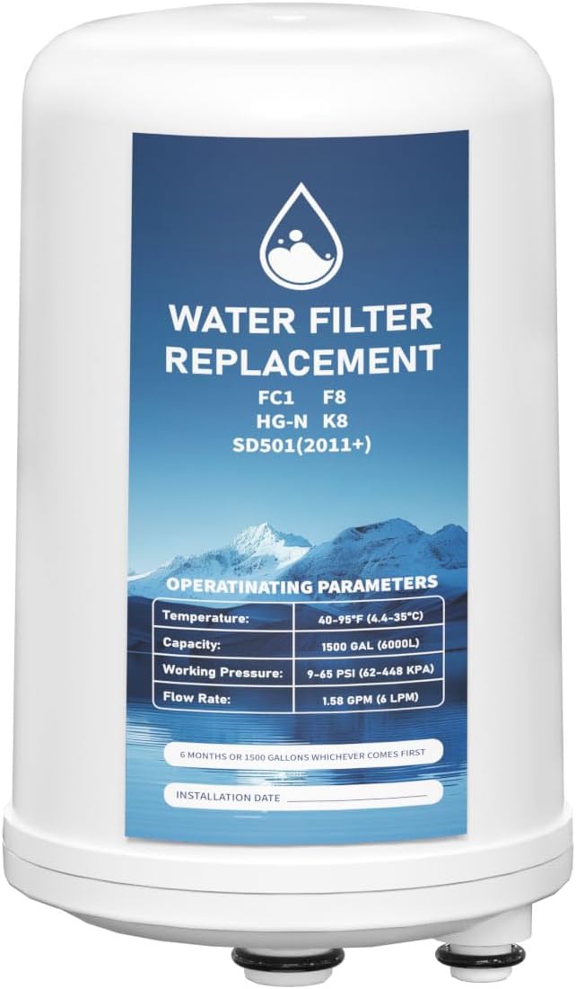 K8 Water Filter Replacement Cartridge Compatible with Enagic Kangen Leveluk F8 and HG-N water filters on K8, SD501, and JRIV machines Alkaline Water System, 1 Pack