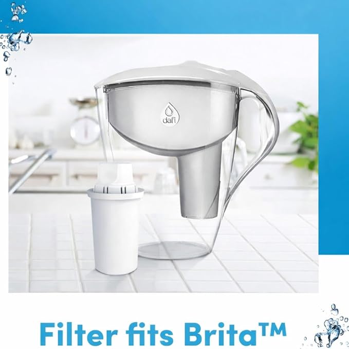 Dafi Standard Water Filter for Pitcher 3-Pack - Compatible with Brita - Filter Replacement Pod with Activated Carbon - Lasts to 135 Days - Drinking Water Filtration System Enhances Purity - BPA-Free