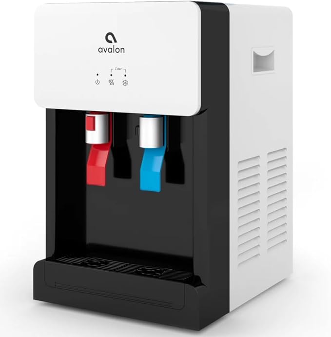 Avalon B8WHT Countertop Bottleless Water Cooler Dispenser - 2 Stage Water Filters and Installation Kit Included, NSF Certified, UL Listed, White