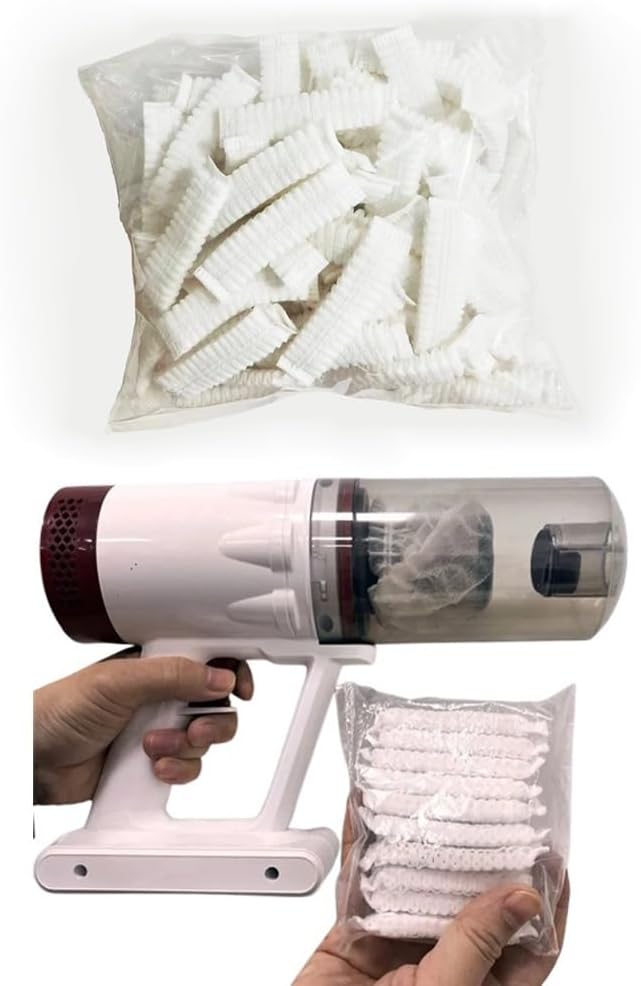 100 Pack Hand Vacuum Filter Cover Disposable Non-Woven Fabric Pre-Filter Caps Fiter Saver Socks for Dustbuster Handheld Vacuum Cordless Car Vacuum Cleaner Portable Rechargeable Mini Vacuum