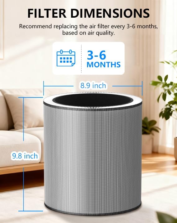 C610 Replacement Filter Z, Compatible with Winix C610 Air Purifier, 1712-0121-00, 3-in-1 HEPA with Pre-Filter & Activated Carbon,2-Pack