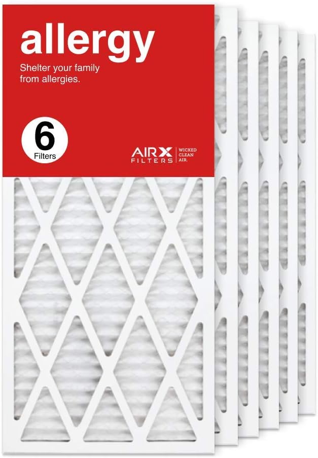AIRx Filters 14x30x1 Air Filter MERV 11 Pleated HVAC AC Furnace Air Filter, Allergy 6-Pack, Made in the USA
