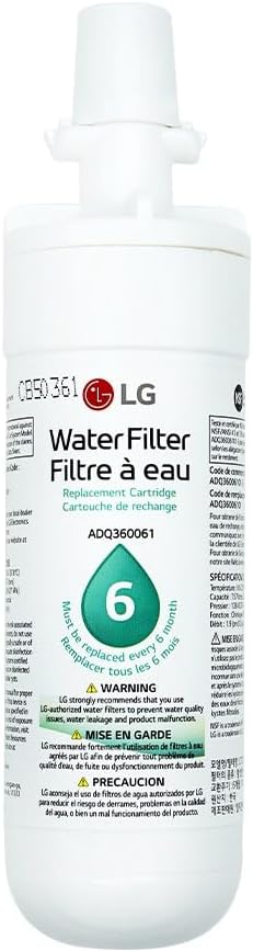 LG LT700P2 6-Month / 200 Gallon Refrigerator Replacement Water Filter, 2 Count (Pack of 1), White