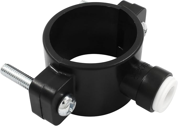Drain Saddle Valve, 3/8" Plastic Quick Connect Water Filters Valve Clamp Hose Pipe Adapter for Under Sink Reverse Osmosis System