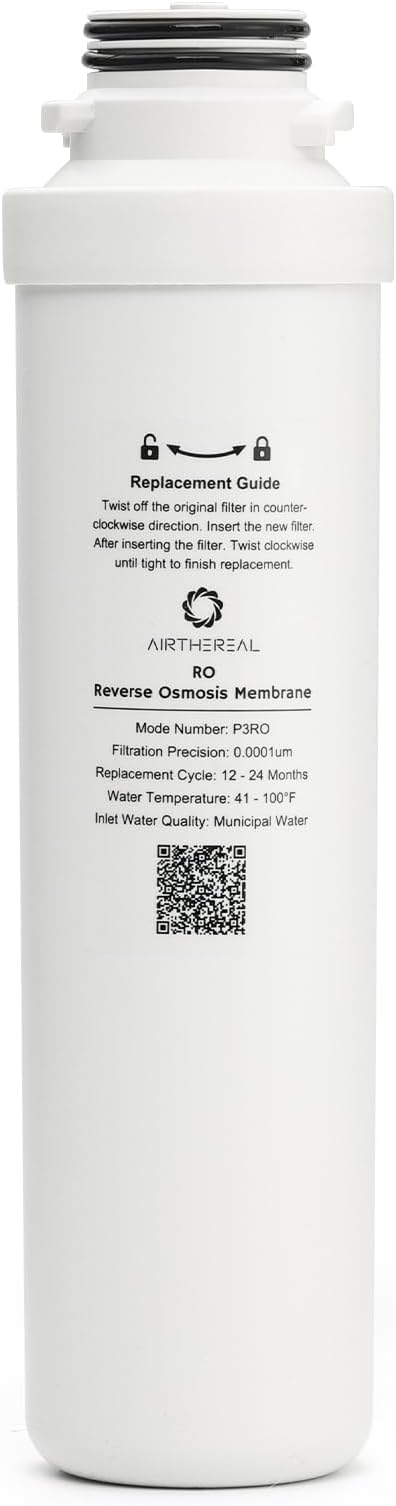 Airthereal RO Replacement Filter for Pristine Lite3 Countertop Reverse Osmosis System, RO Membrane Sourced from DOW, 2nd Stage, Reduces Heavy Metals such as Lead, Mercury, Cadmium, Arsenic, 1-Pack