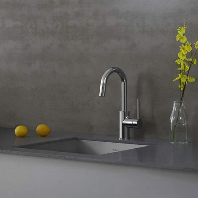KRAUS Spot Free Oletto Single Handle Kitchen Bar Faucet in All-Brite Stainless Steel Finish, KPF-2600SFS (Pack of 1)