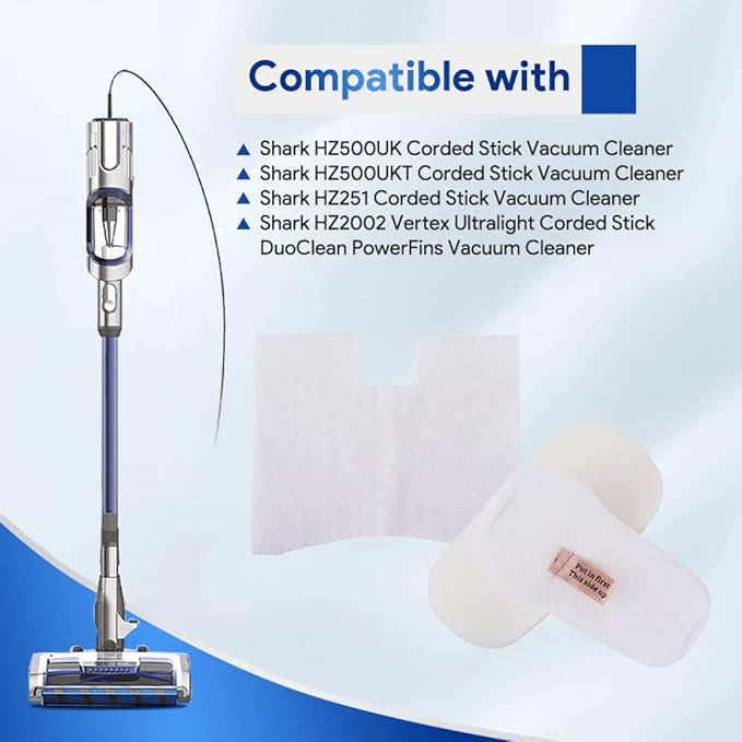 KEEPOW 6 Filter Kit for Shark Vertex DuoClean Vacuum HZ2002 HZ2000, Foam Felt Filters for Shark Corded Stick Vacuum HZ251 HH200 HH202 HZ602 Filter Replacement